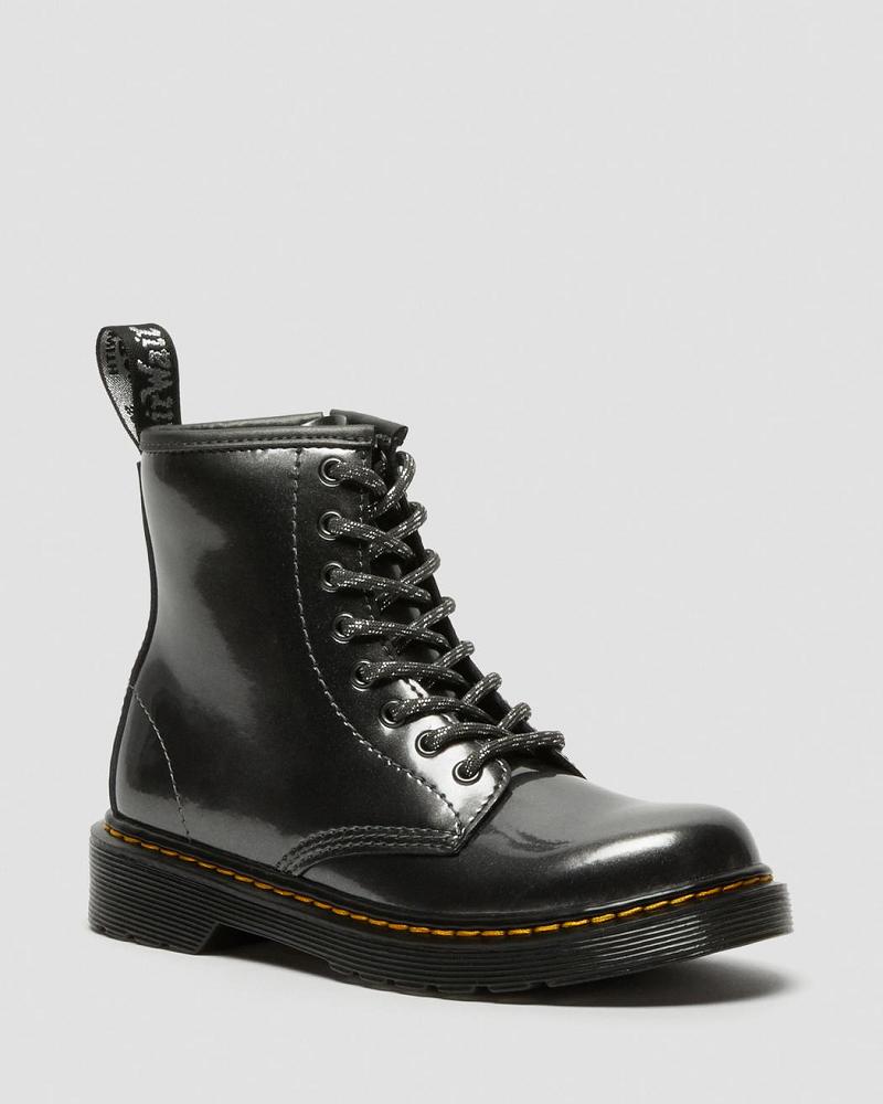 Dr Martens Junior 1460 Metallic Veterlaarzen Kinderen Grijs | NL 140EBC